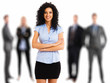 Businesswoman in front of her team