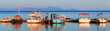 Boats in small harbor near Vlacherna monastery, Kanoni, Corfu, G