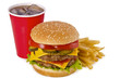 Burger, french fries and cola