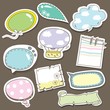 Cute speech bubbles scrapbook elements in vector