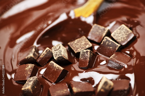 Photo: Melting chocolate and spoon Melting chocolate and spoon