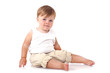 one years old baby boy isolated on white background