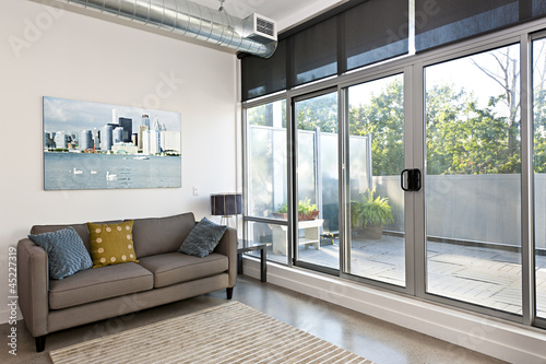 Photo: Modern living room and balcony Modern living room and balcony