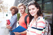 Happy group of college students