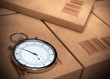 stopwatch over a carton background