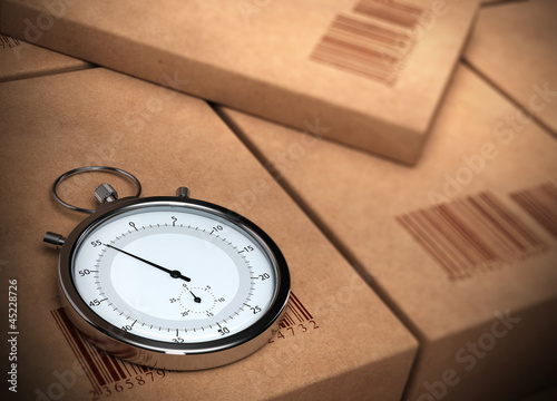 Illustration: stopwatch over a carton background stopwatch over a carton background