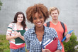 Happy group of college students