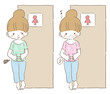 トイレに行く女性