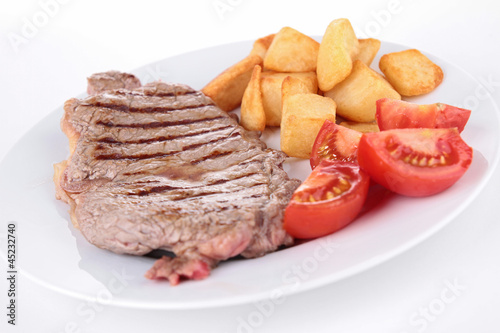 Photo: grilled meat and vegetable grilled meat and vegetable