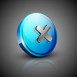 Glossy 3D web 2.0 cross mark validation symbol icon set. EPS 10.