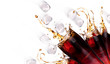 Fresh coke background with ice