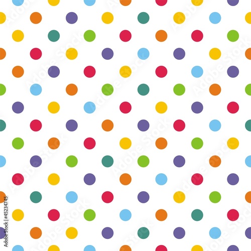  Seamless vector pattern or background with colorful polka dots