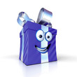Cadeau mauve avec rubans argent TOON
