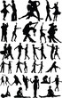 Dance people silhouette vector