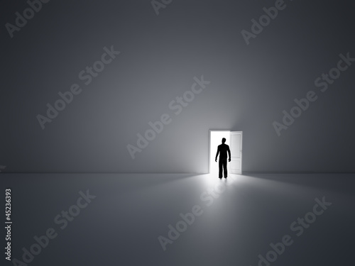 Photo: Tiny man and doors. Tiny man and doors.