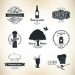 Label set for restaurant and cafe