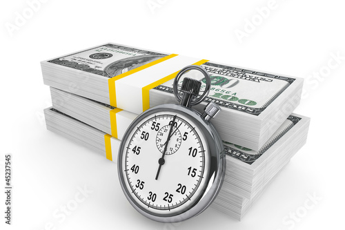Illustration: Dollars and Stopwatch Dollars and Stopwatch