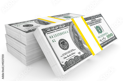 Illustration: One hundred dollars stack One hundred dollars stack
