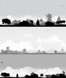 set of three country landscapes