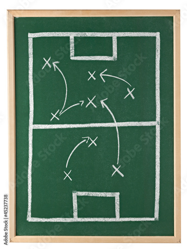 Photo: chalkboard classroom soccer tactics team sport coach chalkboard classroom soccer tactics team sport coach