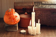 Still-life with halloween pumpkins