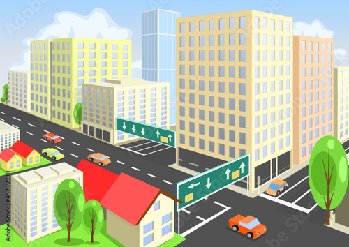 Vector: Vector city view from above. Vector art Vector city view from above. Vector art
