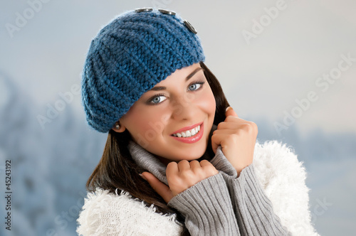 Photo: Winter smiling young woman Winter smiling young woman