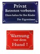 Schild Privat betreten verboten Hund freigestellt
