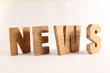 NEWS text animation with wooden letters version 2