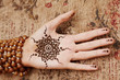 Photo : Henna art on woman's hand Henna art on woman's hand