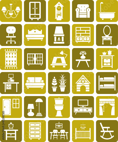 Vector: Furniture icons Furniture icons