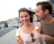 Couple enjoying an ice cream