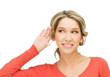 happy woman listening gossip