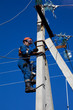 Electric rises to concrete pole