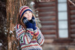 Attractive young woman in wintertime outdoor