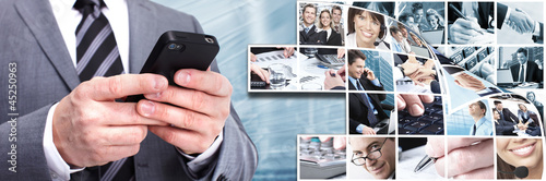 Photo: Businessman with a smartphone. Businessman with a smartphone.