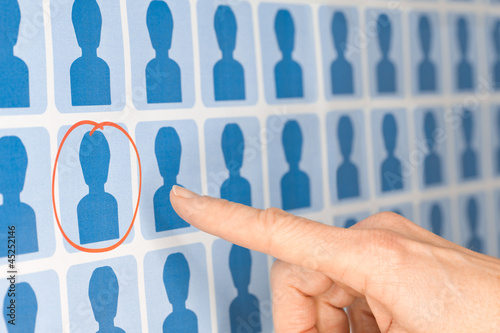 Photo: Finger Pointing to Selected Staff Candidate Finger Pointing to Selected Staff Candidate
