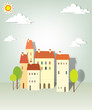 Vector: group paper townhouses group paper townhouses