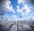 Foto: Wooden floor and the sky. Wooden floor and the sky.