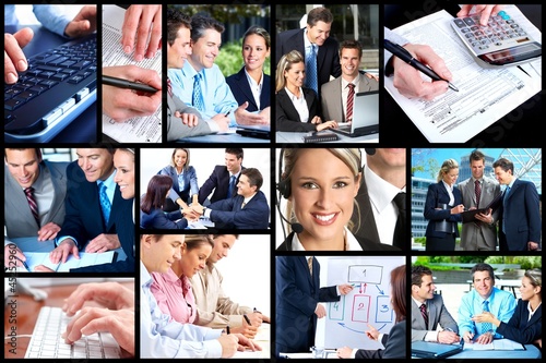 Photo: Business people collage. Business people collage.