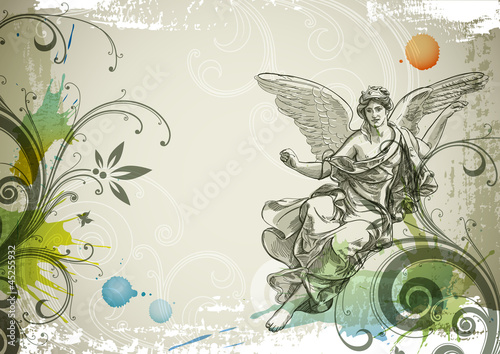 Vector: Muse on abstract background Muse on abstract background
