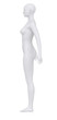 Female body in anatomical position lateral view clipping path