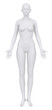 Female body in anatomical position anterior view clipping path