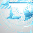 Abstract futuristic 3d high tech design with stylized copy space
