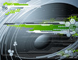 Abstract futuristic background with stereo speaker - Vector