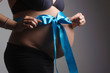 pregant woman with big belly