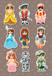 cartoon medieval people stickers