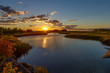 Photo: evening landscape with sunset over river evening landscape with sunset over river