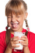 Little girl with glass of milk