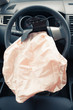 Airbag explodes on steering wheel